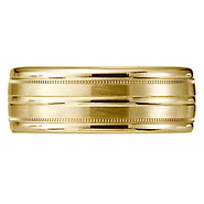 14k Yellow Gold Milgrain Designer Band