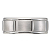 Brush Finish 14k White Gold 8mm Wedding Band