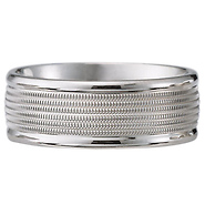14k White Gold Milgrain Wedding Ring