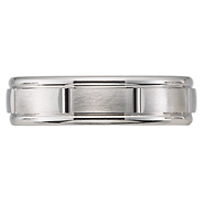 6mm Brush Finish 14k White Gold Wedding Ring