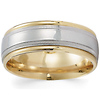 14K Designer Two Tone Gold Milgrain Wedding Ring
