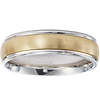 14k Two Tone Brush Finish Wedding Band
