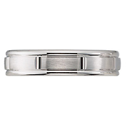 Brush Finish 4mm 14k White Gold Wedding Ring