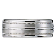 14k White Gold Milgrain Designer Band