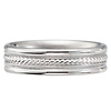 Cord and Milgrain 14k White Gold Band