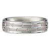 14k White Gold Brick Wedding Band