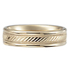 14k Yellow Gold Striped Milgrain Wedding Band