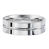 Flat 14k White Gold Designer Split Ring
