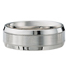 14K White Gold Milgrain and Brushed Designer Band