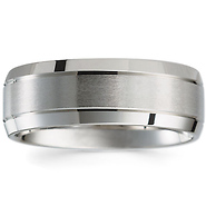 Designer 8mm Polished & Brushed Benchmark Men's Wedding Band