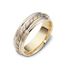 Striped 7.00 mm 18K Two Tone Dora Wedding Band