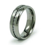 Titanium Channel Set CZ Eternity Band