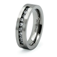 Titanium Channel Set CZ Band