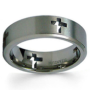 7mm Christian Cross Titanium Wedding Band
