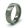 7mm Titanium Three Engraved Striped Pattern Band