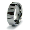 Bar Carved 8mm Tungsten Flat Band