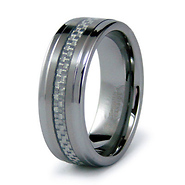 8mm White Carbon Fiber Tungsten Band