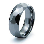 Multi Facet High Polished Tungsten Band
