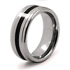 Tungsten Black Enamel Stripe Band