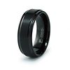Raised Center Black Tungsten Wedding Band