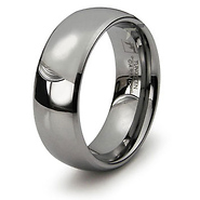 Textured and Polished Stripe Tungsten Wedding Ring