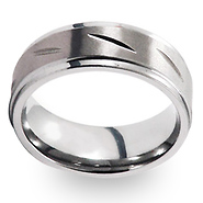 Carved Pattern Tungsten Wedding Band