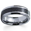 Beveled Edge Carbon Fiber Inlay Tungsten Band