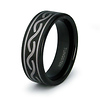 8mm Celtic Pattern Black Tungsten Wedding Band