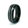 Double Stripe Black Tungsten Wedding Band