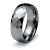 Multi Facet Cross Cut Tungsten Wedding Band