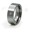 Bezel Set Cubic Zirconia Flat Tungsten Band