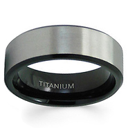 Satin Finish Black Titanium Wedding Band