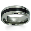 Black Inlay Titanium Wedding Band
