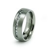 Satin Finish CZ Titanium Wedding Band