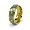 Titanium and Gold Plated CZ Eternity Band