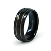 Black Titanium Grooved Wedding Band