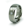 Solitaire CZ Domed Titanium Band