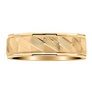 18K Designer Yellow Gold Textured and Carved Band
