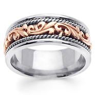 two tone gold art deco ring