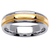 6mm Milgrain 14K Two Tone Gold Wedding Band