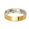 Star Cut 14K Gold Two Tone Wedding Band
