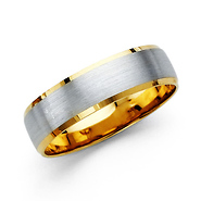 6mm 14K Two Tone Gold Wedding Band