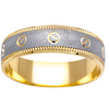 6mm Textured Finish Two Tone Design Wedding Ring
