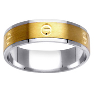 6mm Designer 14K Two Tone Gold Wedding Ring