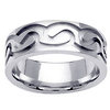 Carved Design 14K White Gold Wedding Band