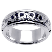  8mm Celtic 14K White Gold Wedding Band