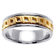 14K Two Tone Designer Wedding Band