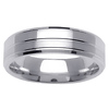 14K White Gold Brush and Polished Wedding Band