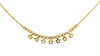 14k Yellow Gold Fancy CZ Stars  Necklace