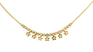 14k Yellow Gold Fancy CZ Stars  Necklace